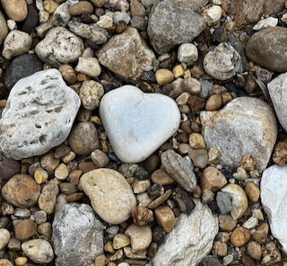 heart-shaped rock on beach